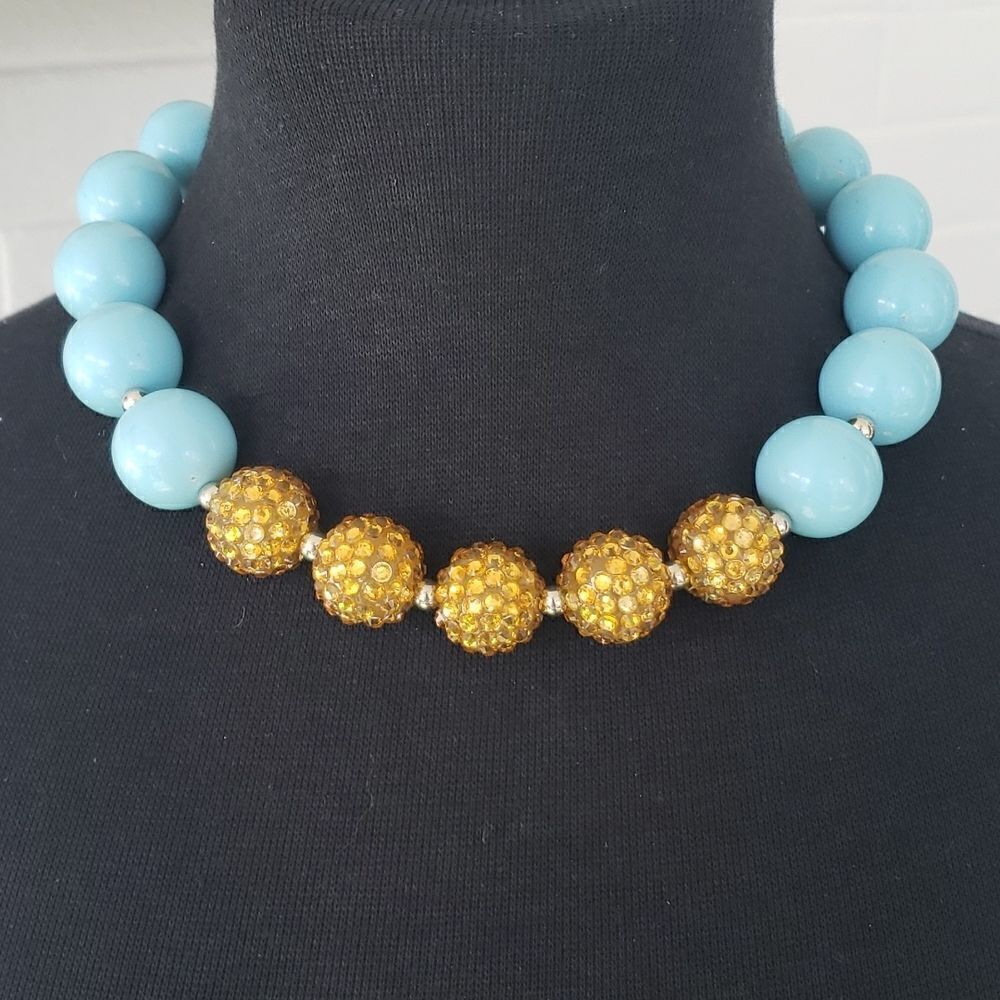 Blue and Gold Peal necklace.